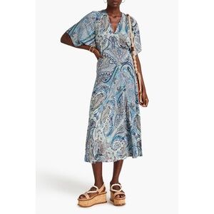 ba&sh Blue Paisley Midi Dress